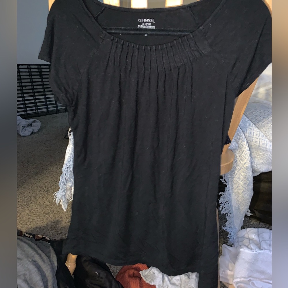 Textured black blouse
